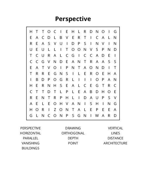 Perspective Word Search Puzzle