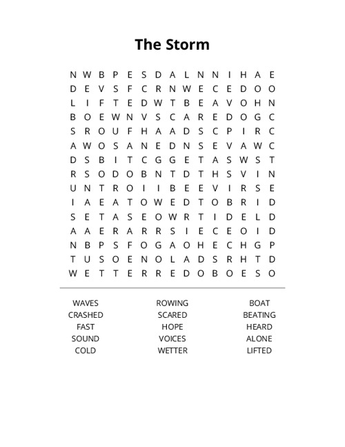 The Storm Word Search Puzzle