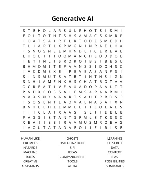 Generative AI Word Search Puzzle