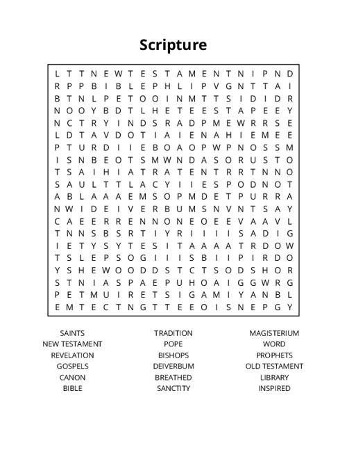 Scripture Word Search Puzzle