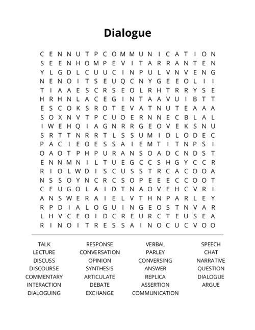Dialogue Word Search Puzzle