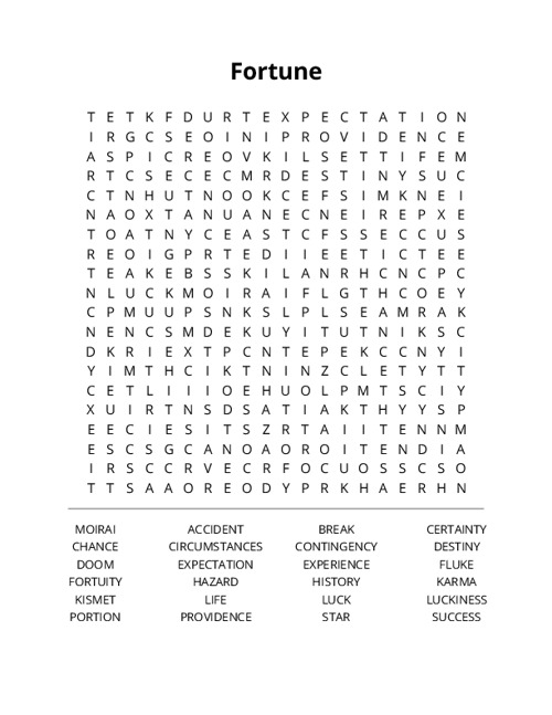 Fortune Crossword Puzzle