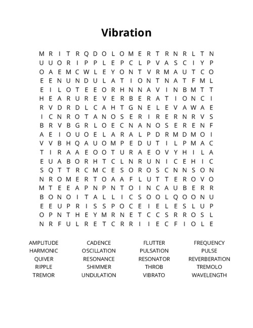 Vibration Crossword Puzzle
