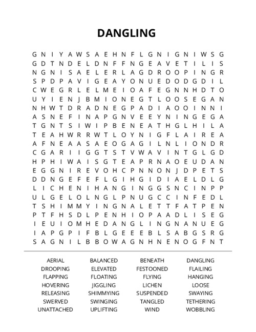 DANGLING Crossword Puzzle