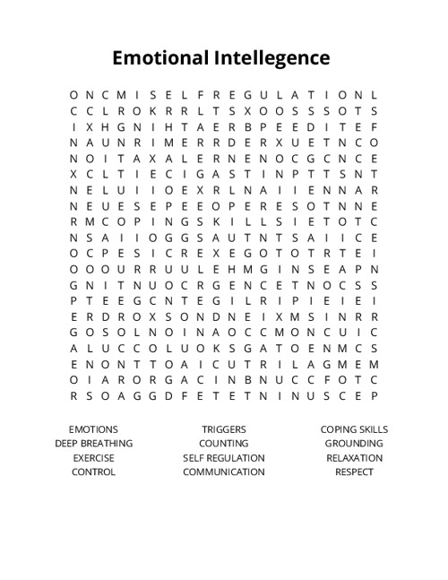 Emotional Intellegence Crossword Puzzle