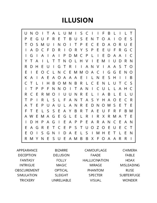 ILLUSION Crossword Puzzle