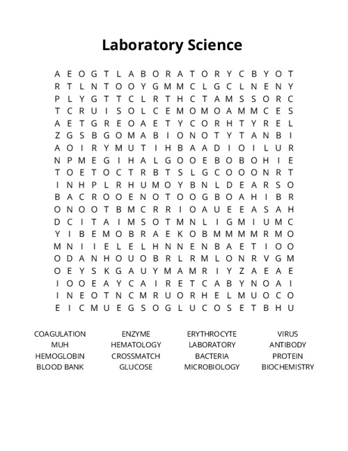 Laboratory Science Crossword Puzzle