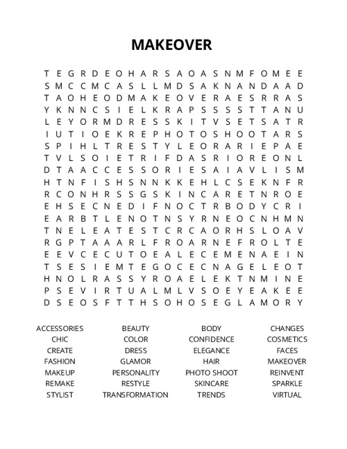 MAKEOVER  Word Search Puzzle