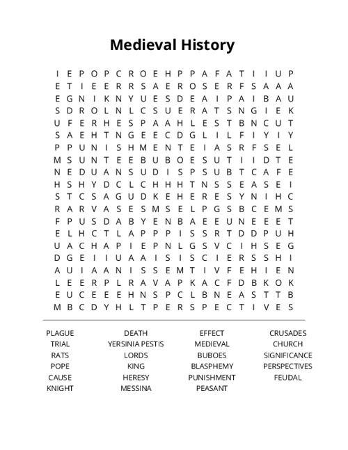 Medieval History Crossword Puzzle