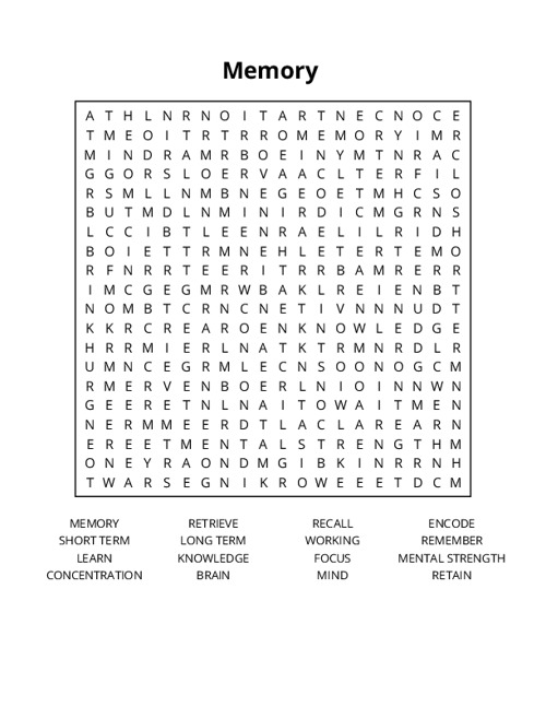 Memory Crossword Puzzle