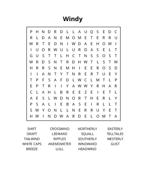 Windy Crossword Puzzle