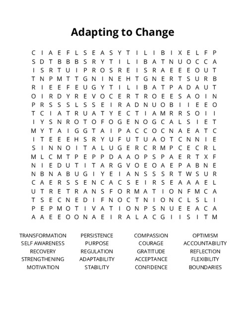 Adapting to Change Crossword Puzzle
