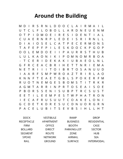 Around the Building Crossword Puzzle