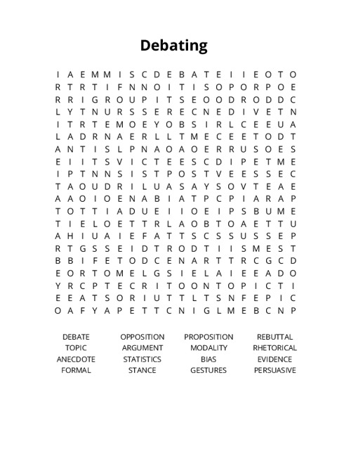 Debating Crossword Puzzle