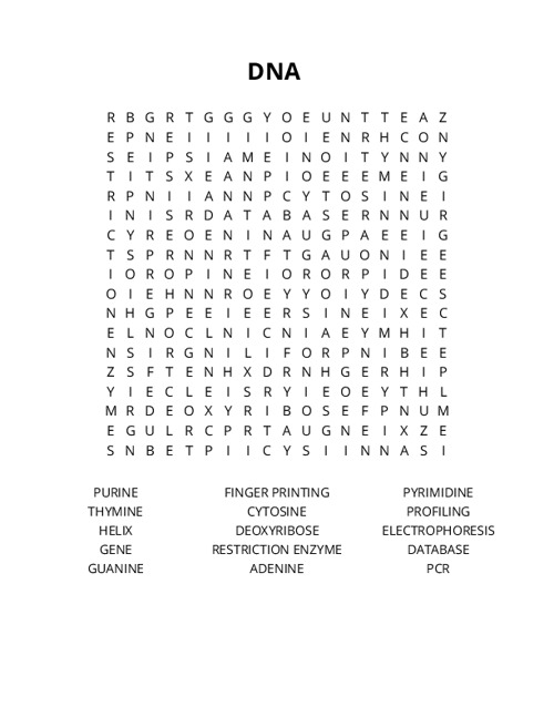 DNA Crossword Puzzle