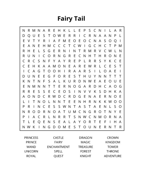 Fairy Tail Crossword Puzzle