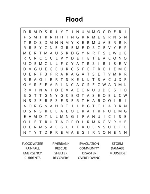 Flood Crossword Puzzle