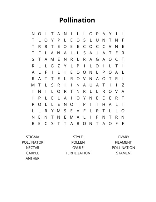 Pollination Crossword Puzzle