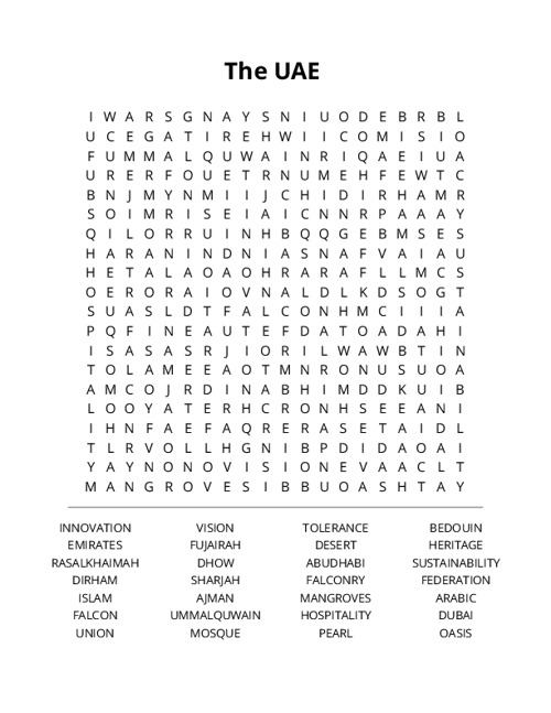 The UAE Crossword Puzzle