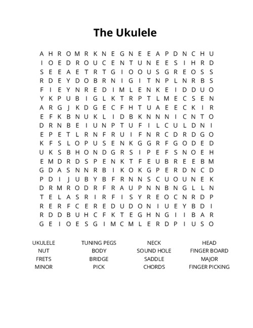 The Ukulele Crossword Puzzle