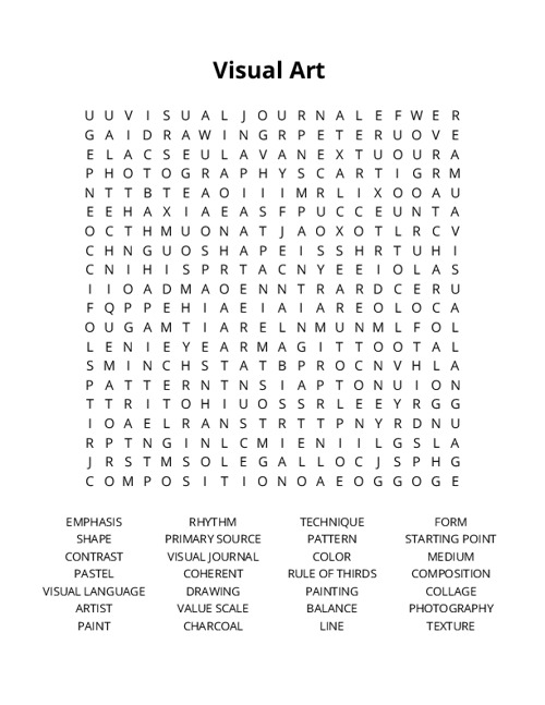 Visual Art Crossword Puzzle