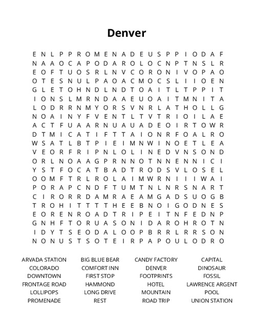 Denver Crossword Puzzle