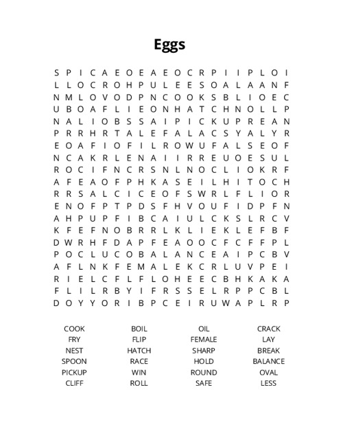 Eggs Crossword Puzzle