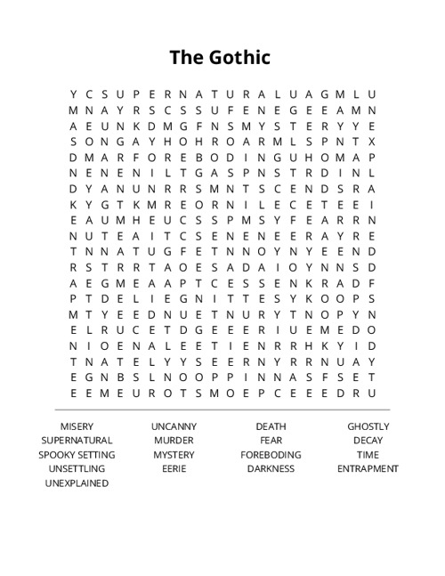 The Gothic Crossword Puzzle