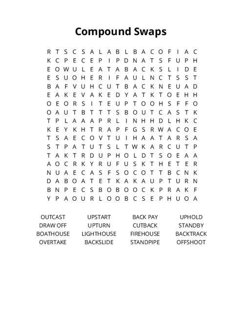Compound Swaps Crossword Puzzle
