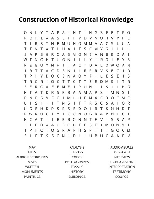 Construction of Historical Knowledge Crossword Puzzle