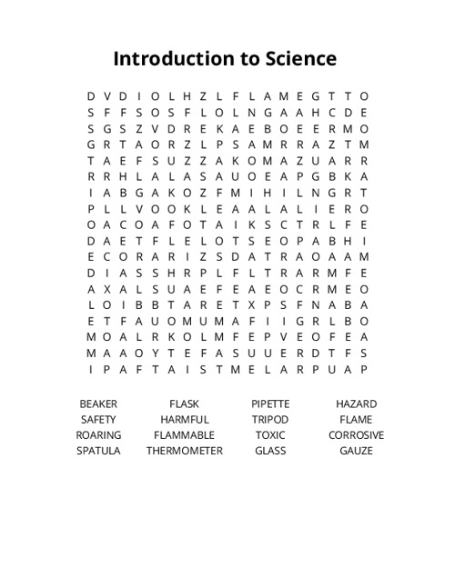 Introduction to Science Crossword Puzzle