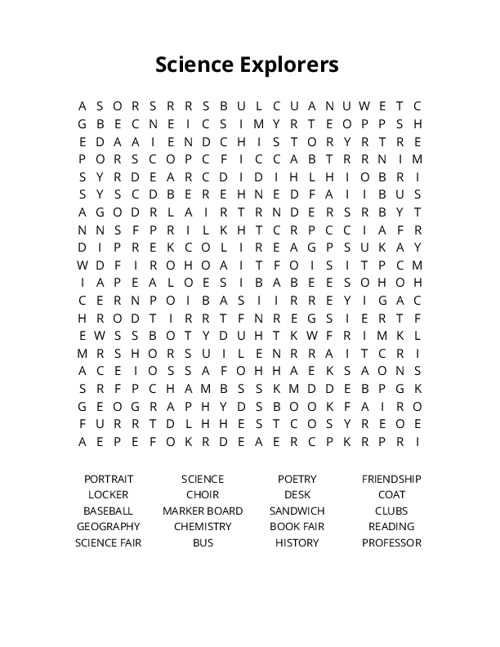Science Explorers Crossword Puzzle