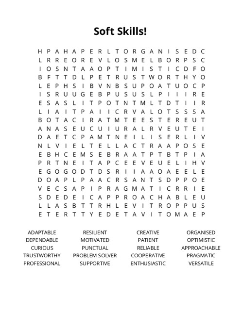 Soft Skills! Crossword Puzzle