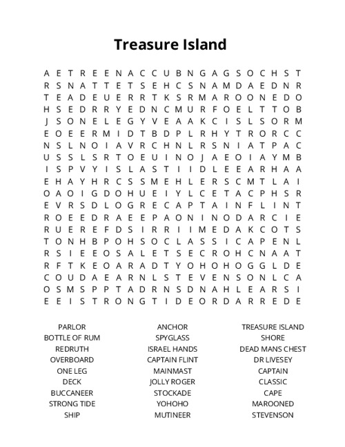 Treasure Island Crossword Puzzle