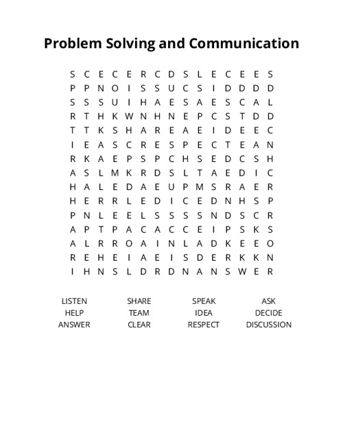 Problem Solving and Communication Crossword Puzzle