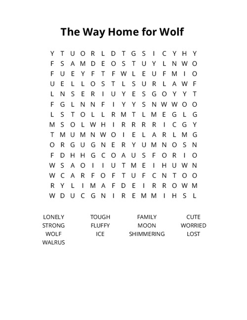 The Way Home for Wolf Crossword Puzzle